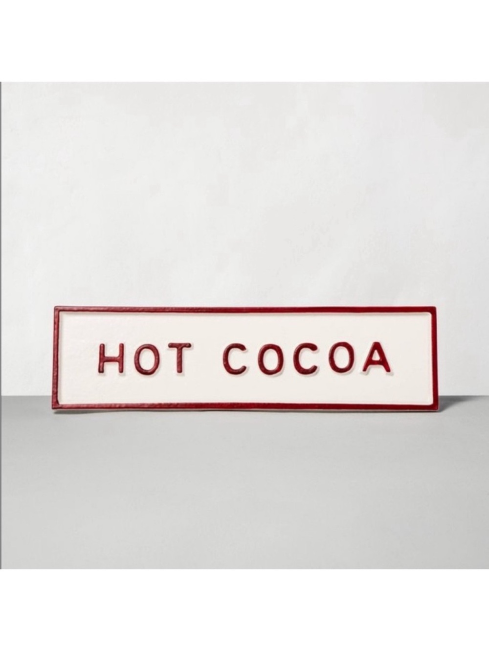Hearth & Hand with Magnolia Red & White Hot Cocoa Table Metal Top Sign